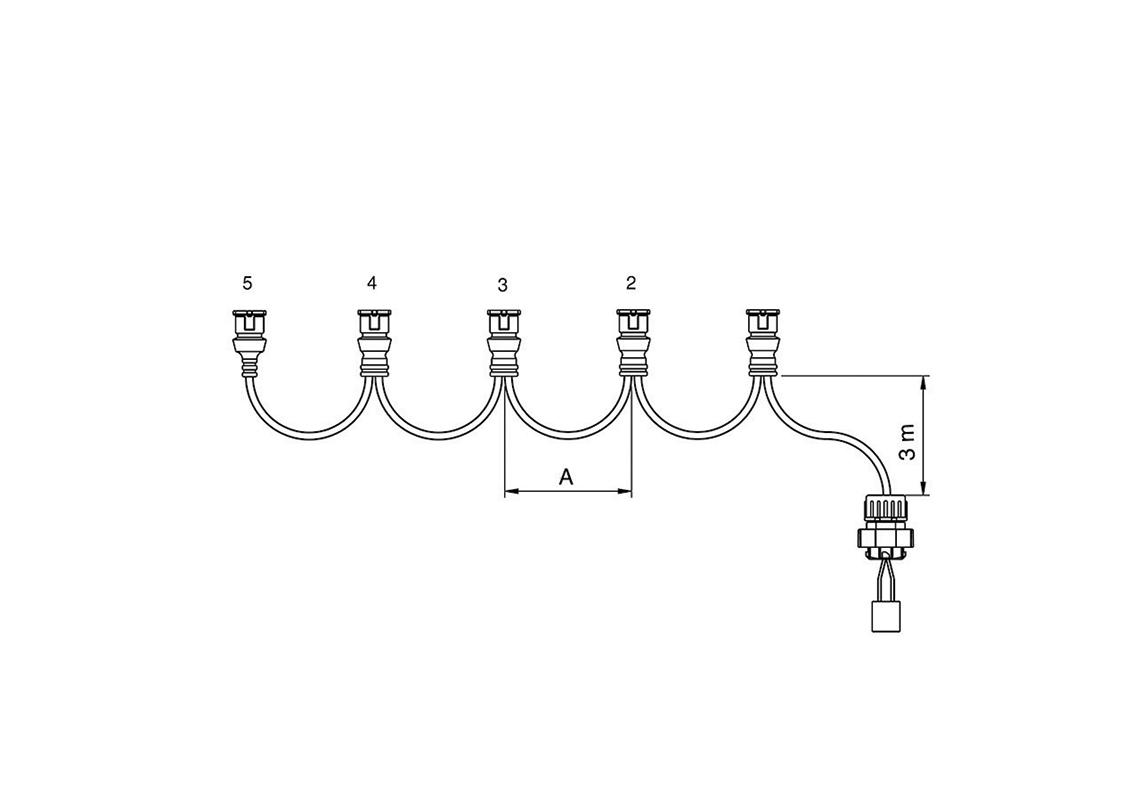 Kabel für seitliche Positionsleuchten 3 JPT Anschlussstecker 3,5 m